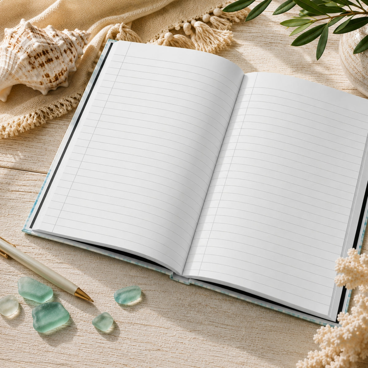 Saltwater Therapy Coastal Journal | Watercolor Beach Hardcover Notebook