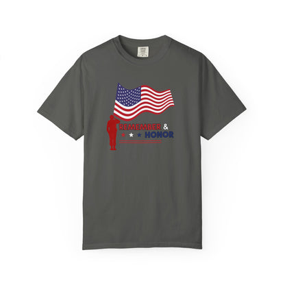 Memorial Day Remember & Honor T-Shirt for Veterans, Patriotic Gift, Remembrance Shirt, 4th of July Outfit, Veterans Day T shirt