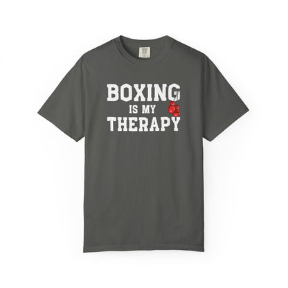 Boxing is My Therapy Tee | Comfort Colors Motivational Shirt