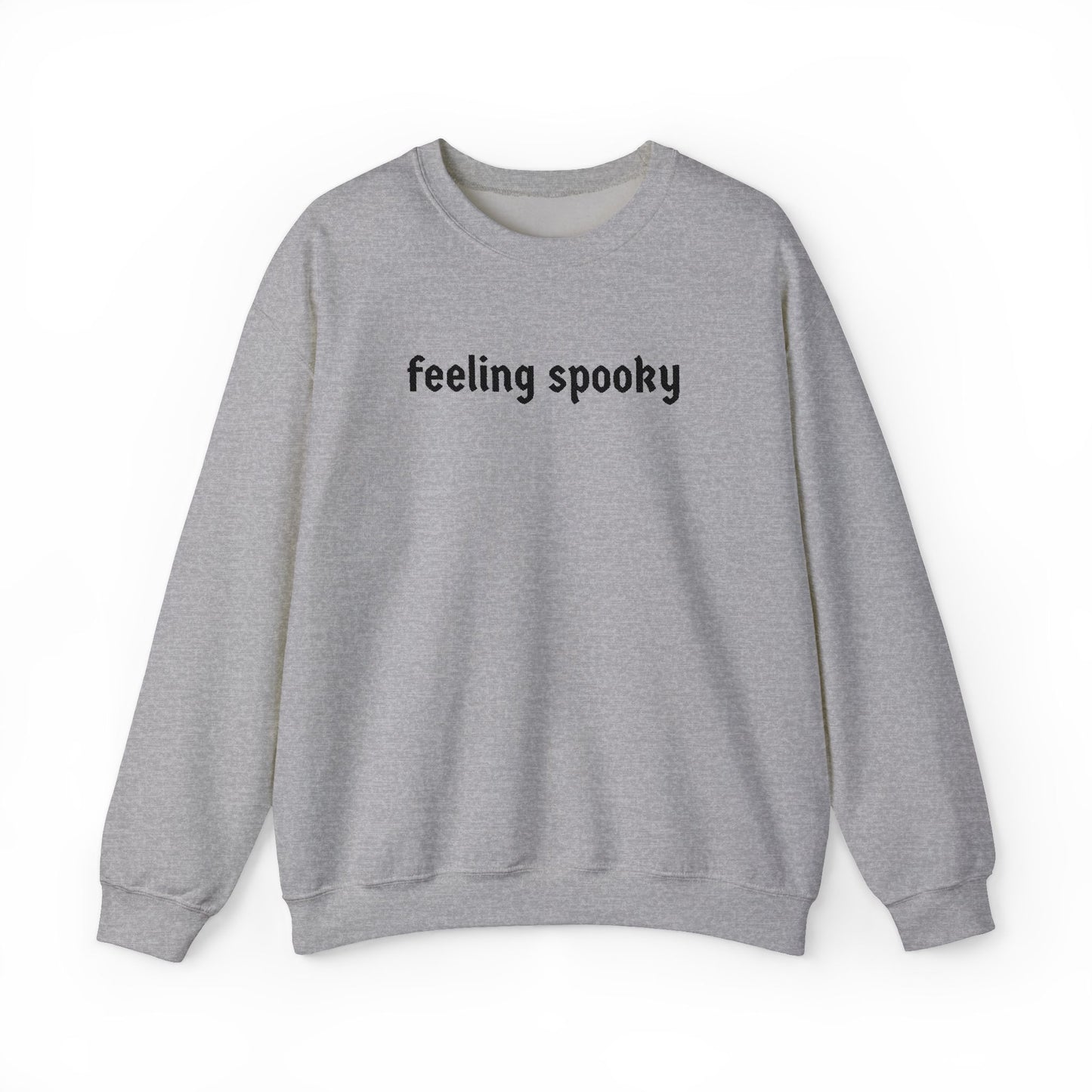 Feeling Spooky Crewneck Sweatshirt – Black Embroidery | Halloween Unisex