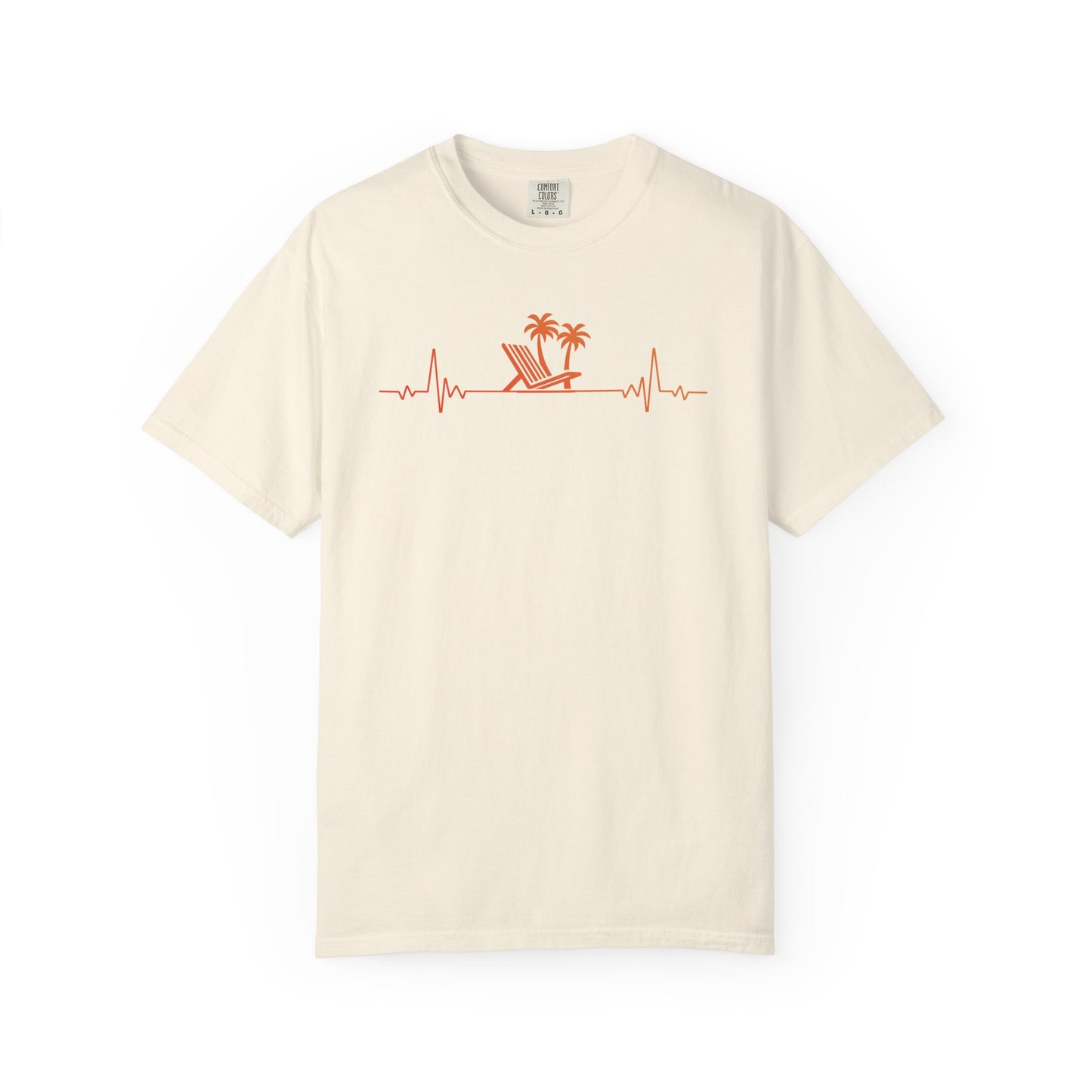 Tropical Heartbeat Tee | Coastal Beach Shirt with Palm Trees