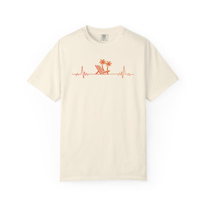 Tropical Heartbeat Tee | Coastal Beach Shirt with Palm Trees
