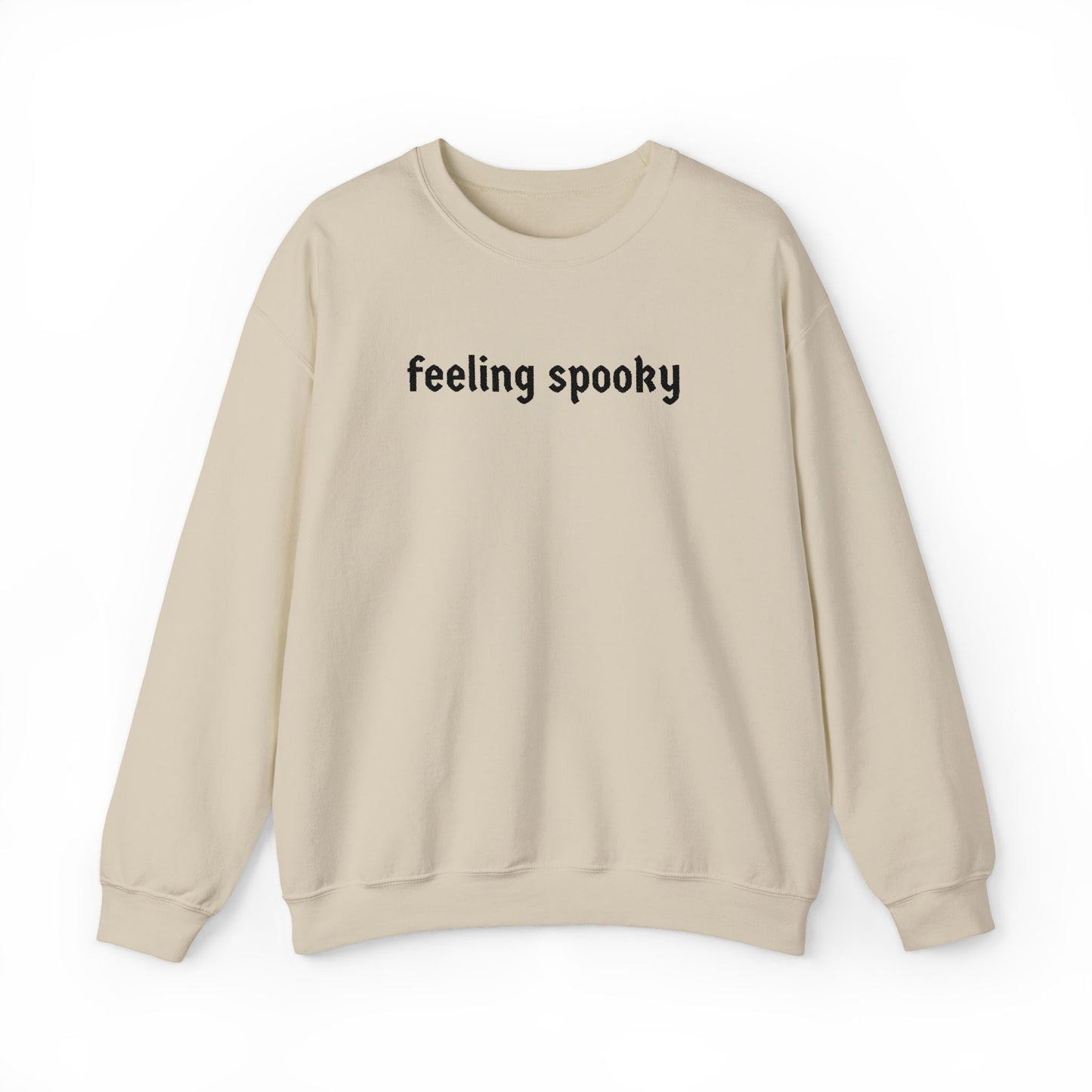 Feeling Spooky Crewneck Sweatshirt – Black Embroidery | Halloween Unisex