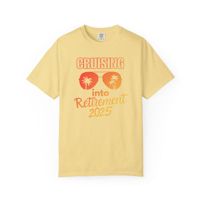 Cruising Into Retirement Tee, Retirement Gift, Unisex Short Sleeve Shirt, Funny Retirement Top, Beach Vibes Apparel, Summer Tee, Cruising Into Retirement T-Shirt, Retirement Cruise Trip Gift, Retirement Cruise 2025