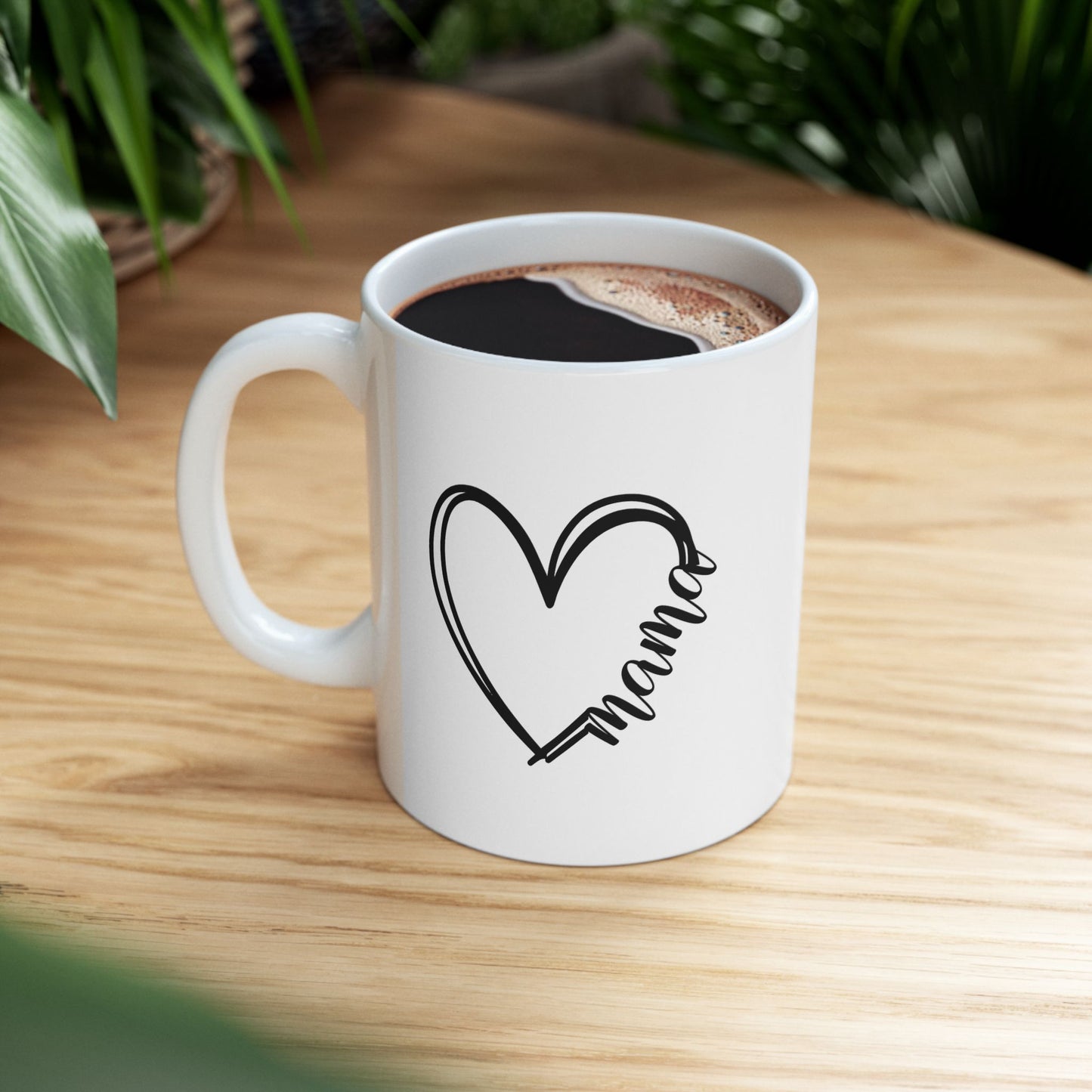 Charming Heart Mama Mug | Ceramic 11oz & 15oz Coffee & Tea Cup