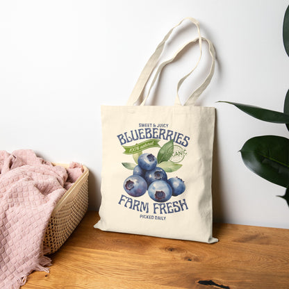 Blueberries Farm Fresh Canvas Tote