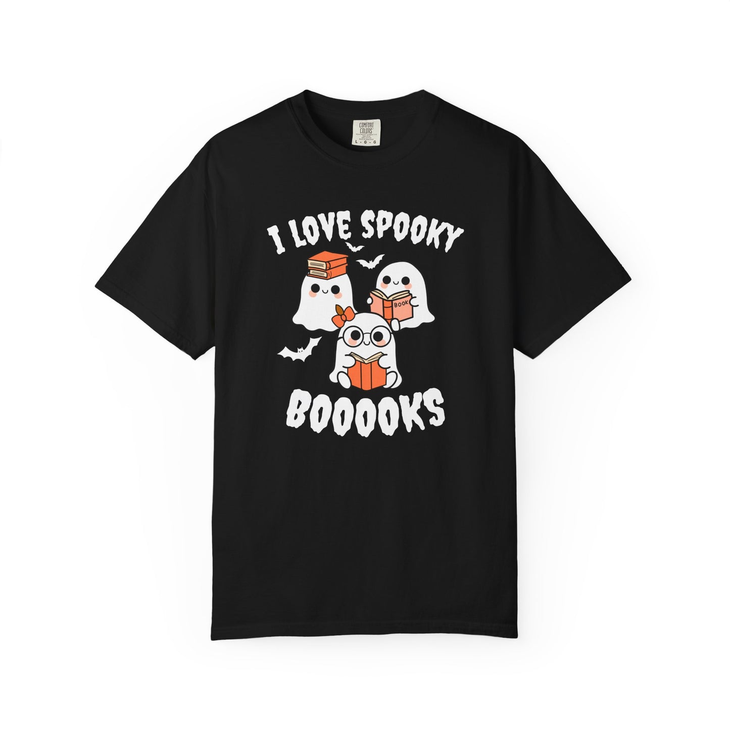 I Love Spooky Booooks Ghost Tee | Cute Halloween Reading Shirt