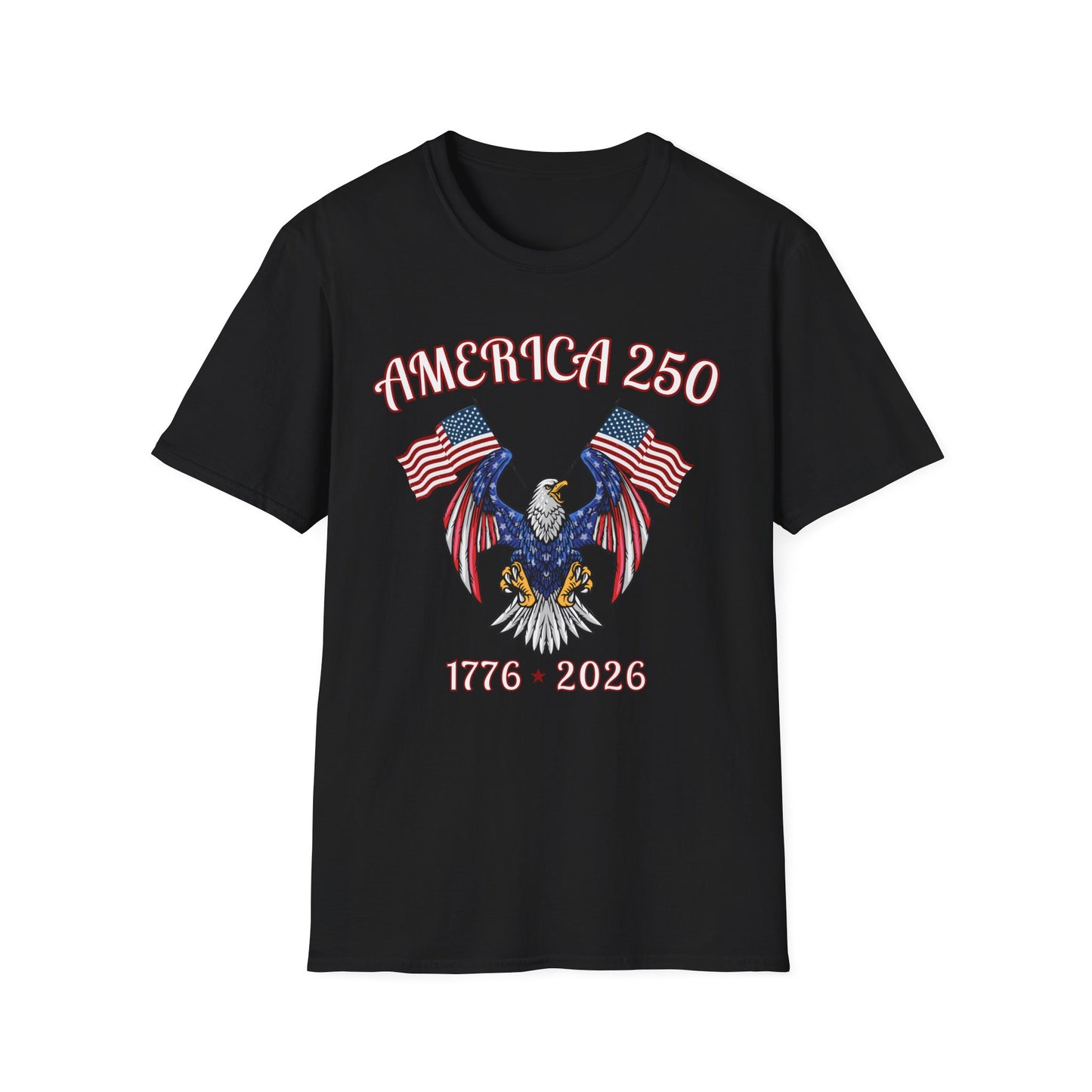 America 250 Eagle T-Shirt — 1776–2026 Patriotic Flags Tee