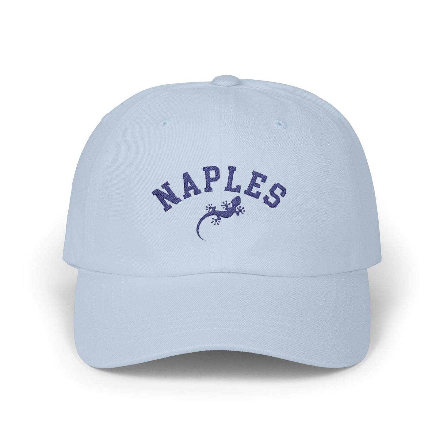 Naples with Gecko Design Classic Cap, Casual Style Hat, Summer Outdoor Accessory, Hat Gift, Nautical Hat, Beach Hat, Coastal Hat