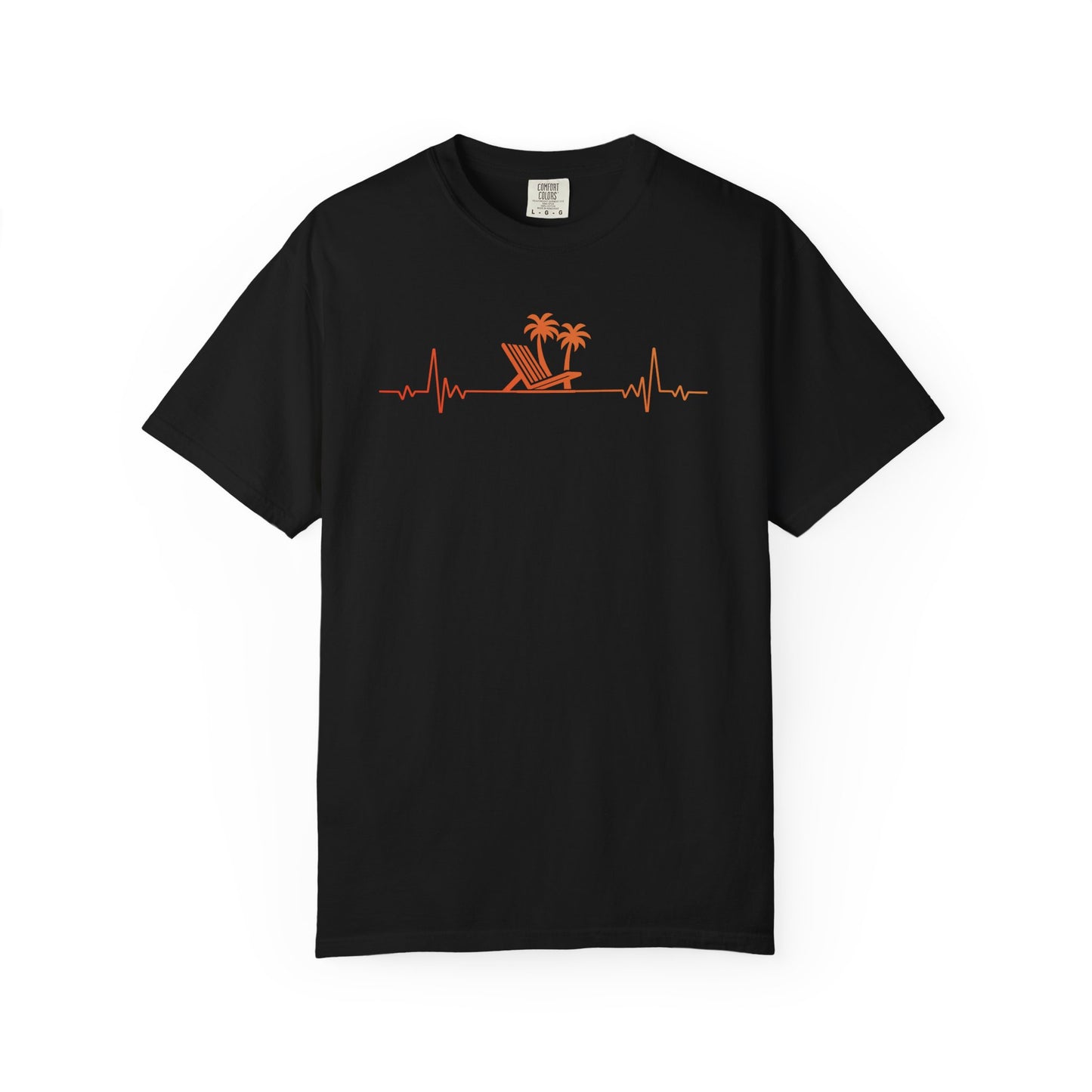 Tropical Heartbeat Tee | Coastal Beach Shirt with Palm Trees