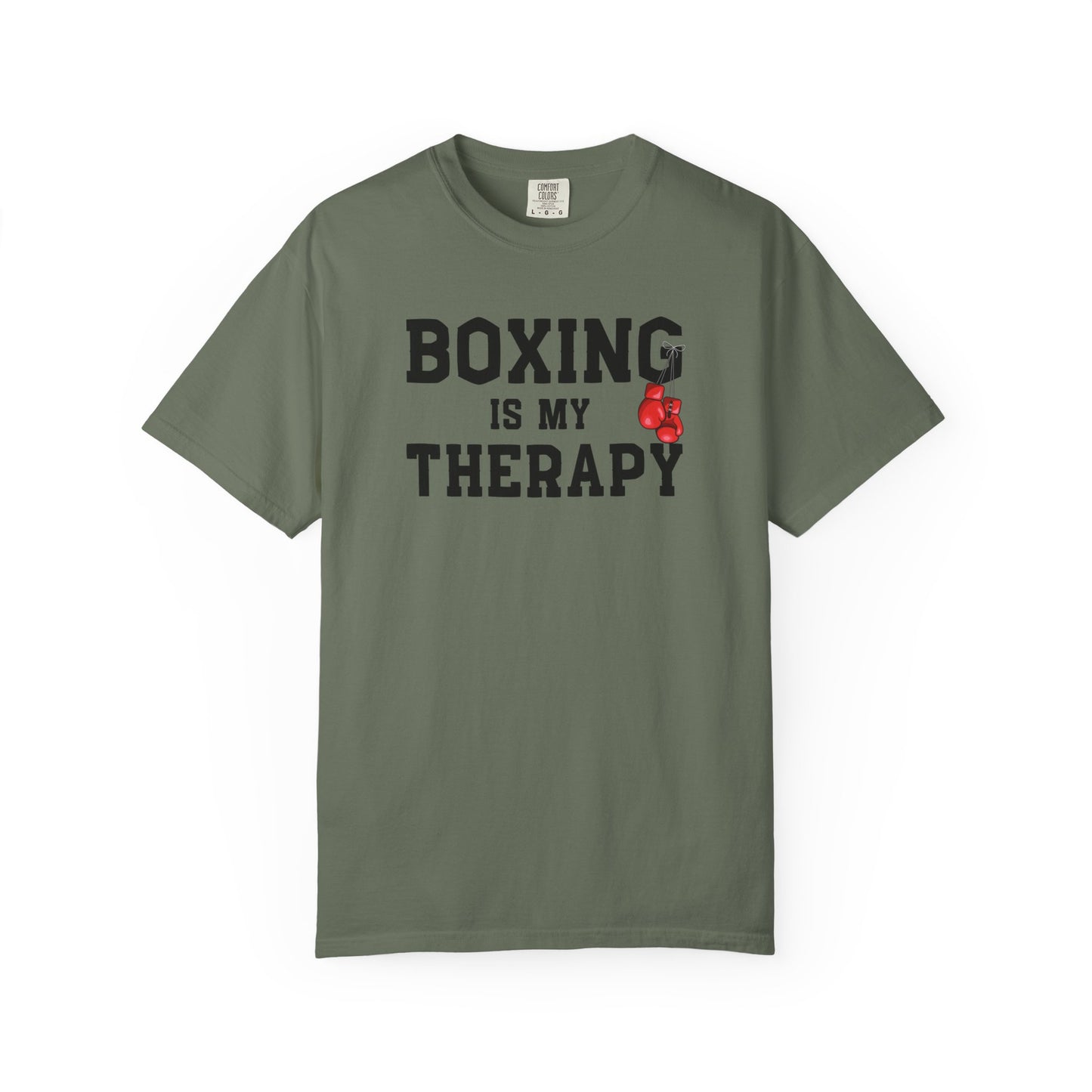 Boxing is My Therapy Tee | Comfort Colors Motivational Shirt