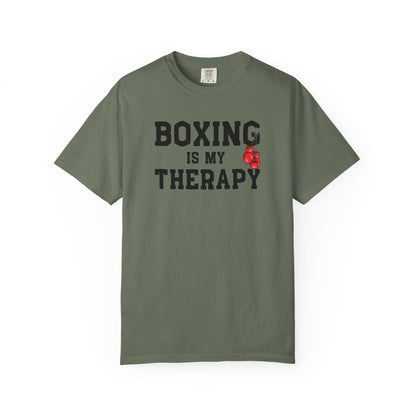 Boxing is My Therapy Tee | Comfort Colors Motivational Shirt