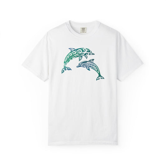 Tribal Dolphin Tee | Whimsical Ocean Lover Comfort Colors Shirt