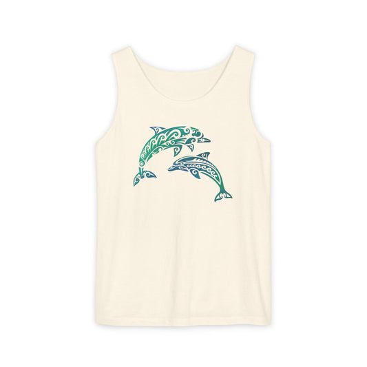 Tribal Dolphin Tank Top | Ocean Lover Summer Shirt