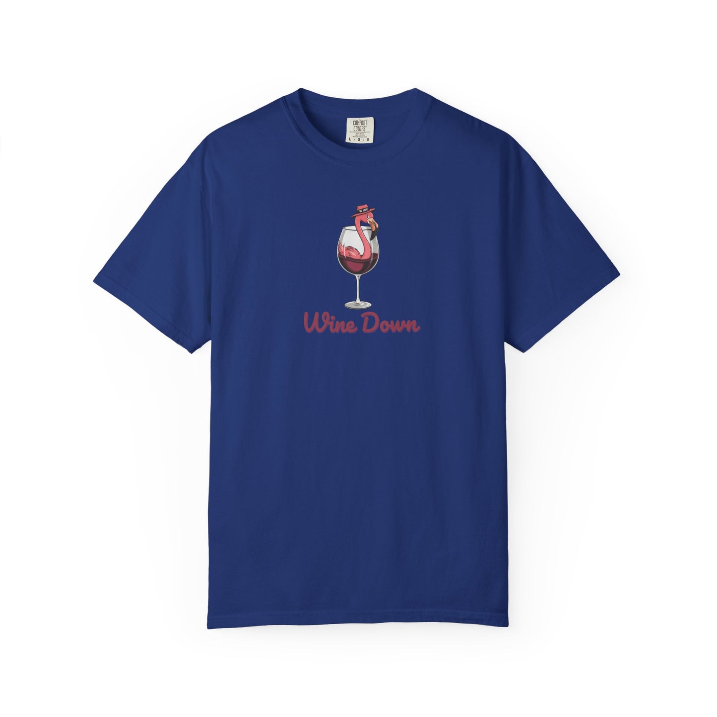 Flamingo Wine Down Tee | Comfort Colors Graphic Shirt