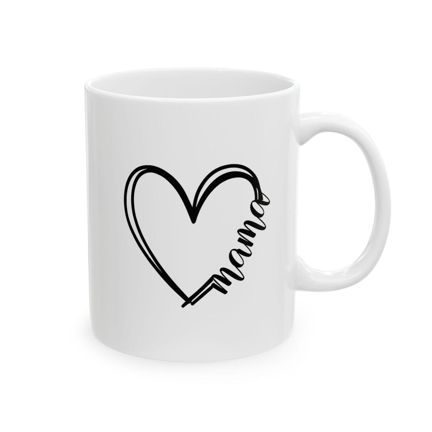 Charming Heart Mama Ceramic 11 oz Mug - Perfect Gift for Coffee Lovers, Heartwarming Tea Cup, Unique Housewarming Present, Cozy Home Décor, Mother's Day Gift, New Mom Gift, Mama mug
