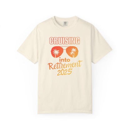 Cruising Into Retirement Tee, Retirement Gift, Unisex Short Sleeve Shirt, Funny Retirement Top, Beach Vibes Apparel, Summer Tee, Cruising Into Retirement T-Shirt, Retirement Cruise Trip Gift, Retirement Cruise 2025