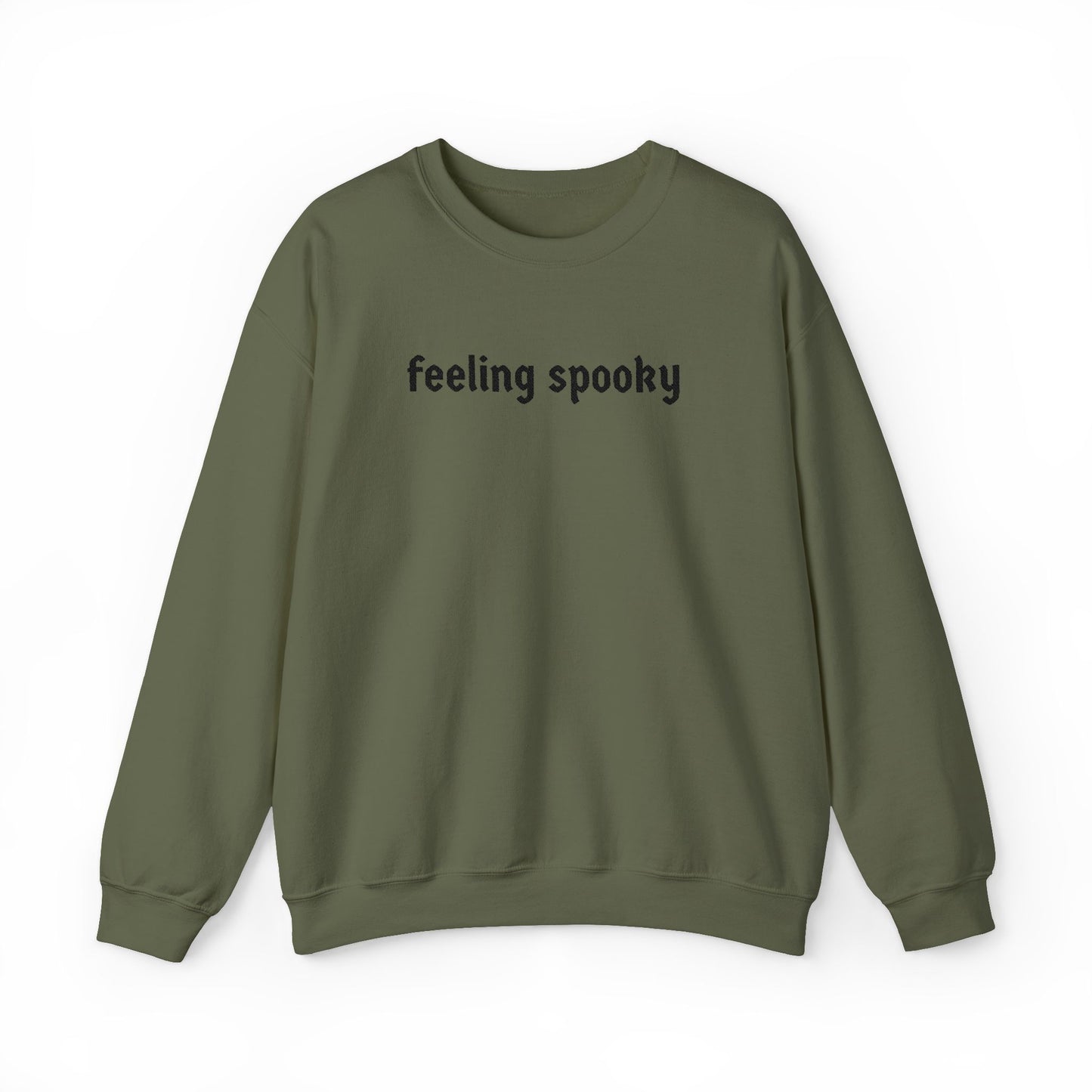 Feeling Spooky Crewneck Sweatshirt – Black Embroidery | Halloween Unisex