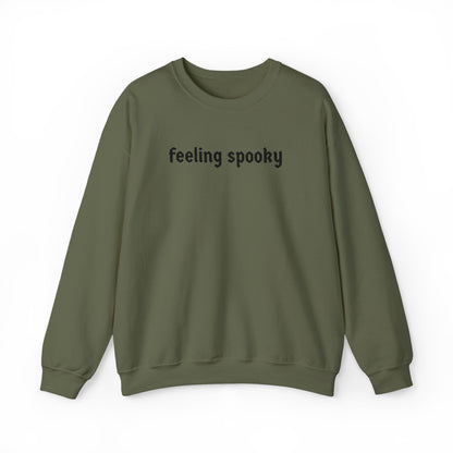 Feeling Spooky Crewneck Sweatshirt – Black Embroidery | Halloween Unisex