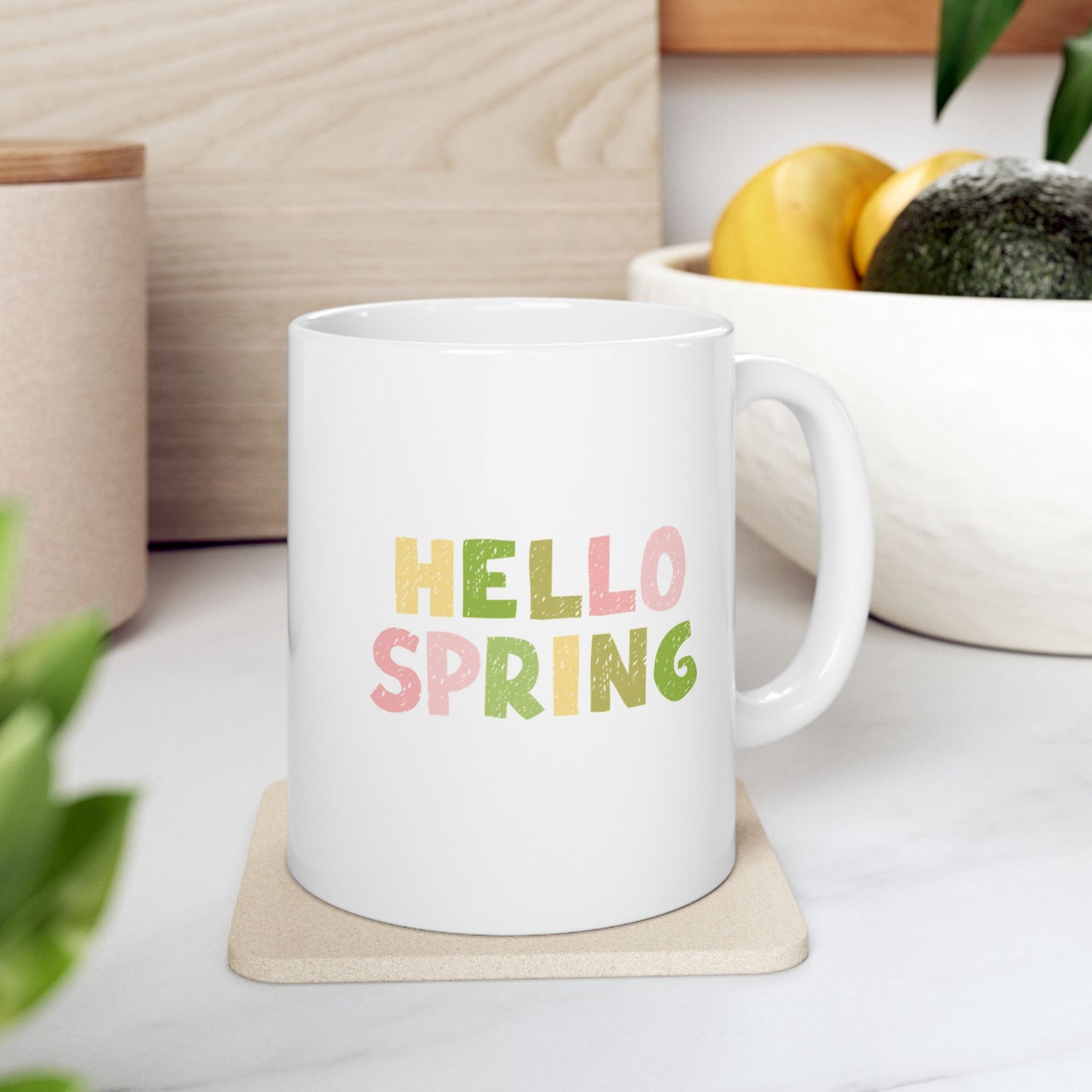 Hello Spring Bunny Mug | Inspirational Ceramic Mug