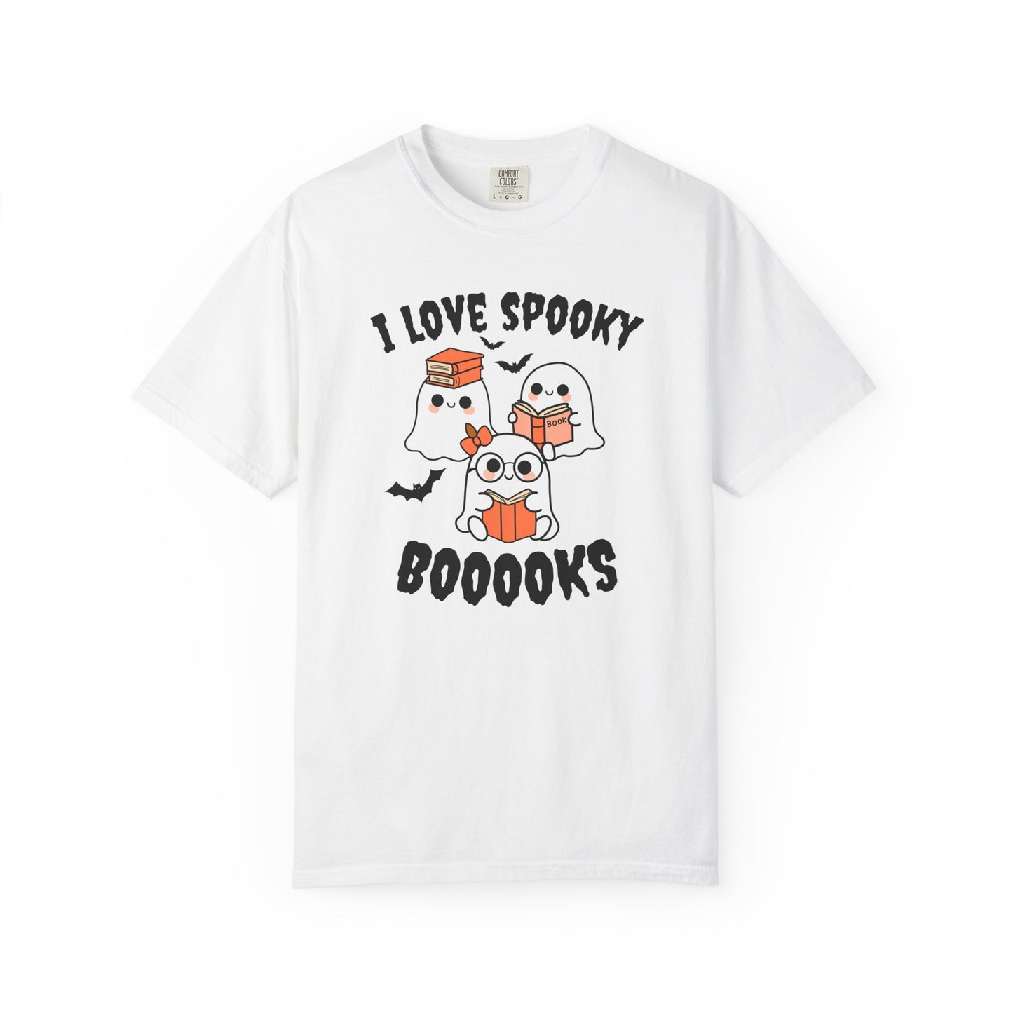 I Love Spooky Booooks Ghost Tee | Cute Halloween Reading Shirt