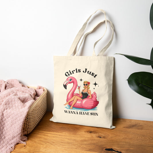 Girls Just Wanna Have Sun Tote | 1950s Vintage Beach Bag