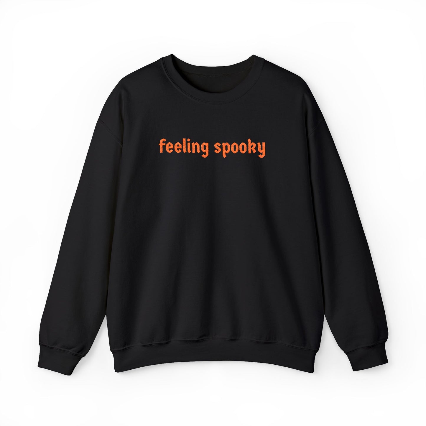 Feeling Spooky Crewneck Sweatshirt – Orange Embroidery | Halloween Unisex