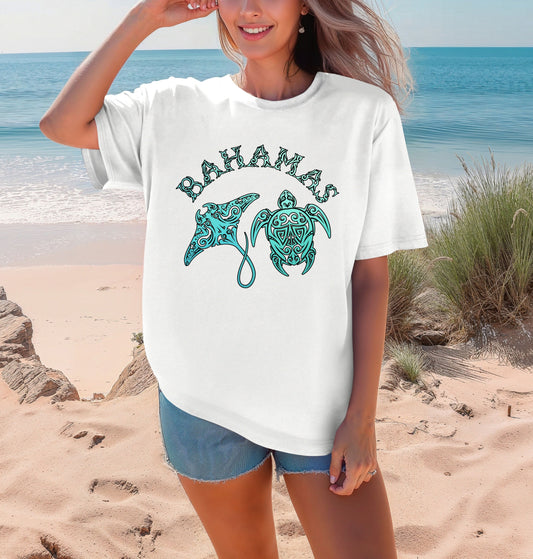 Bahamas Sea Life T-Shirt | Stingray & Sea Turtle Tee