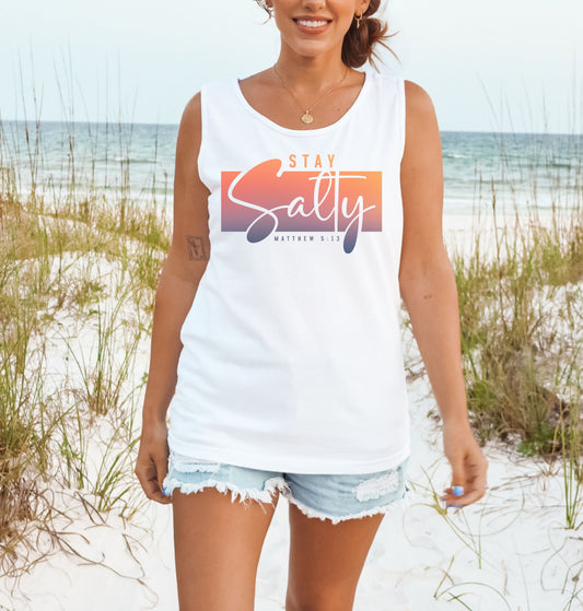 Stay Salty Matthew 5:13 Tank Top | Christian Scripture Summer Top