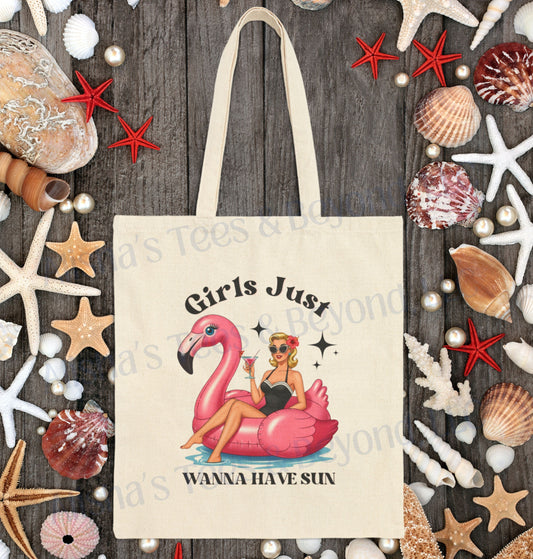 Girls Just Wanna Have Sun Tote | 1950s Vintage Beach Bag