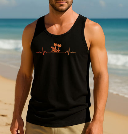 Heartbeat Frequency Tank Top | Coastal Beach Graphic Tee