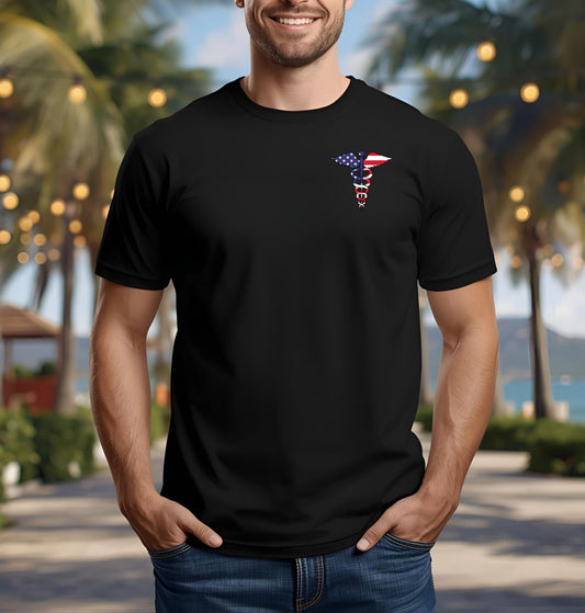 USA Caduceus Medical Tee | Unisex Comfort Colors Shirt for Healthcare