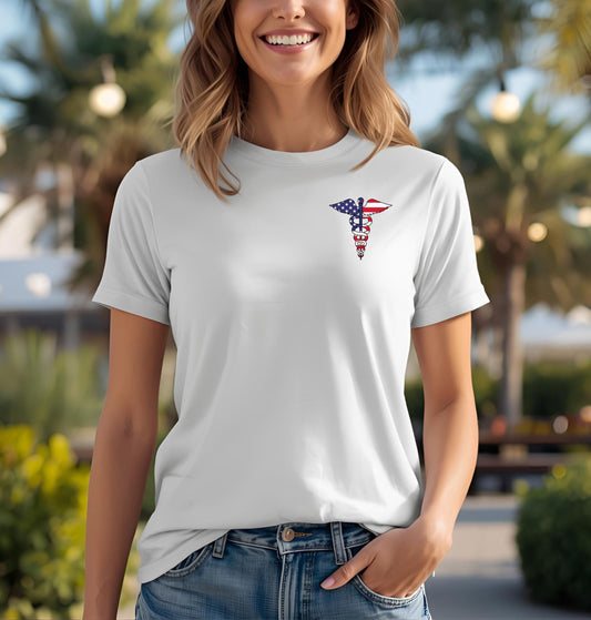 USA Caduceus Medical Tee | Unisex Comfort Colors Shirt for Healthcare