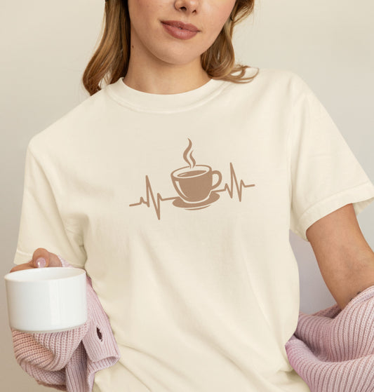 Coffee & Tea Heartbeat Tee | Unisex Graphic T-Shirt