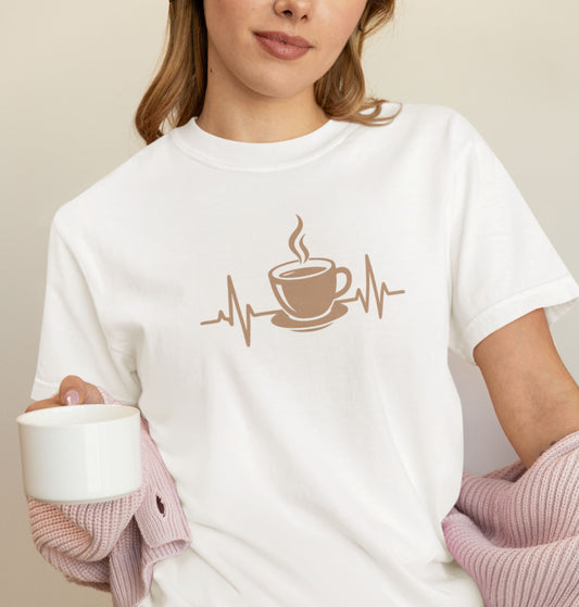 Coffee & Tea Heartbeat Tee | Unisex Graphic T-Shirt