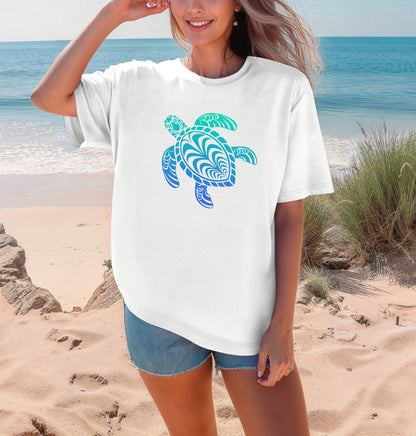 Ocean-Inspired Turtle Graphic Tee | Comfort Colors Beach Shirt