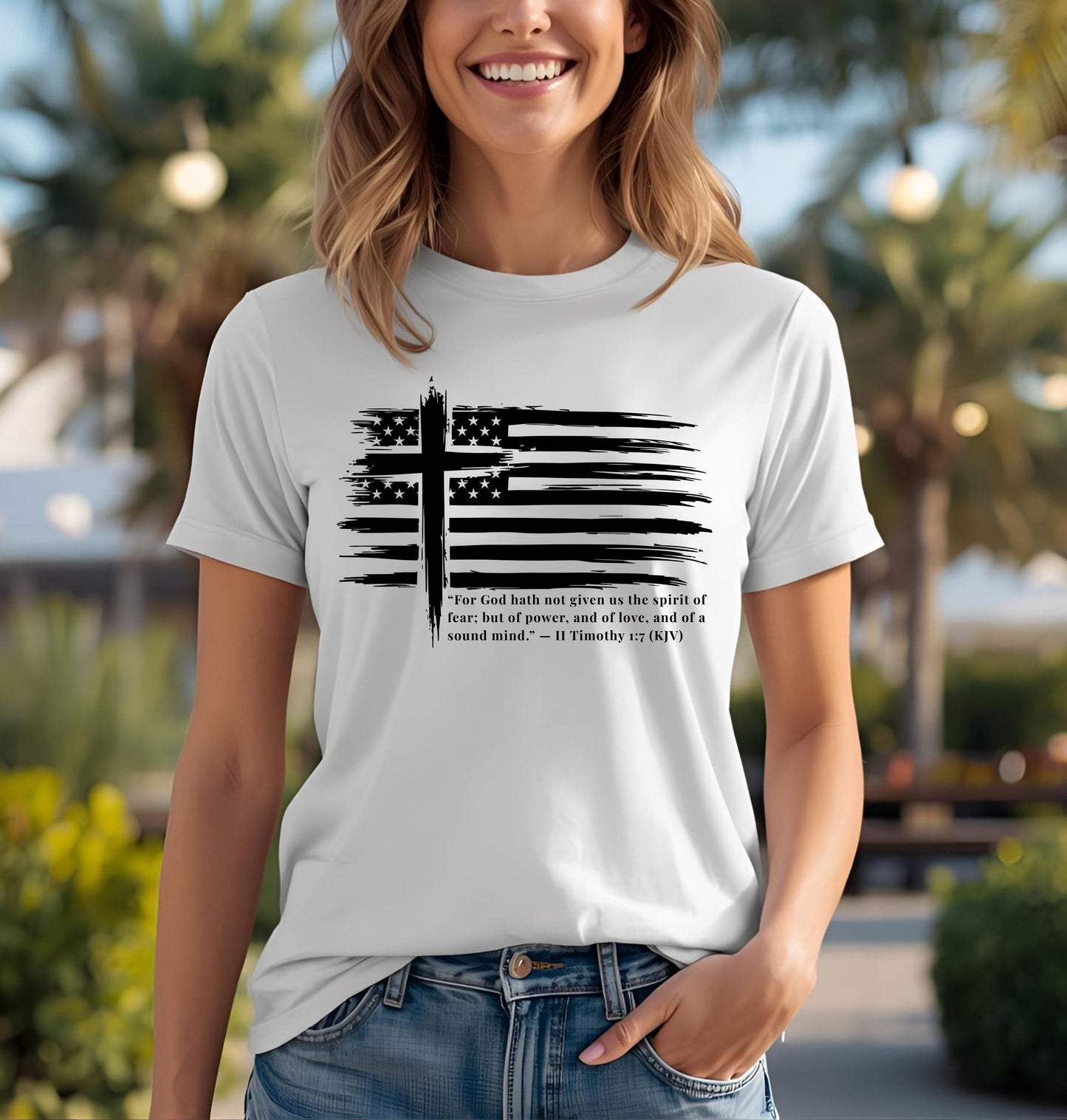 Patriotic Christian Cross Flag T-Shirt | Freedom Tee