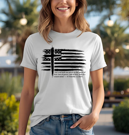 Patriotic Christian Cross Flag T-Shirt | Freedom Tee