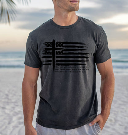 Patriotic Christian Cross Flag T-Shirt | Freedom Tee