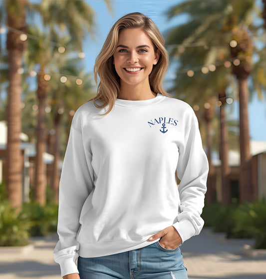 Naples Anchor Sweatshirt | Unisex Nautical Crewneck
