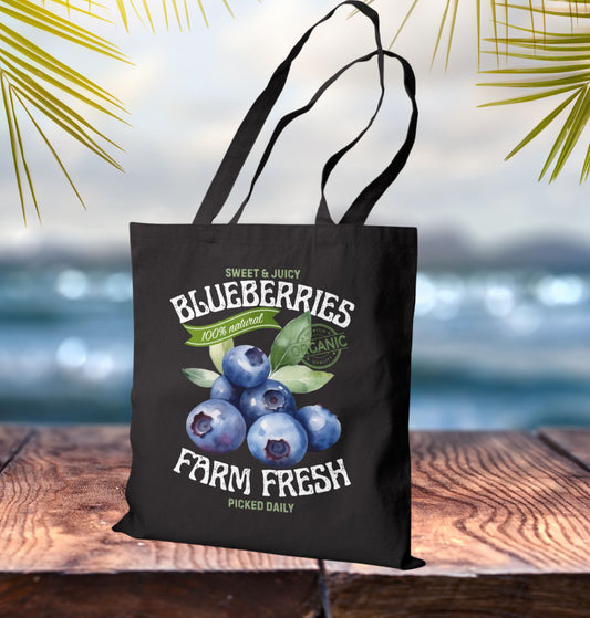 Blueberries Farm Fresh Canvas Tote