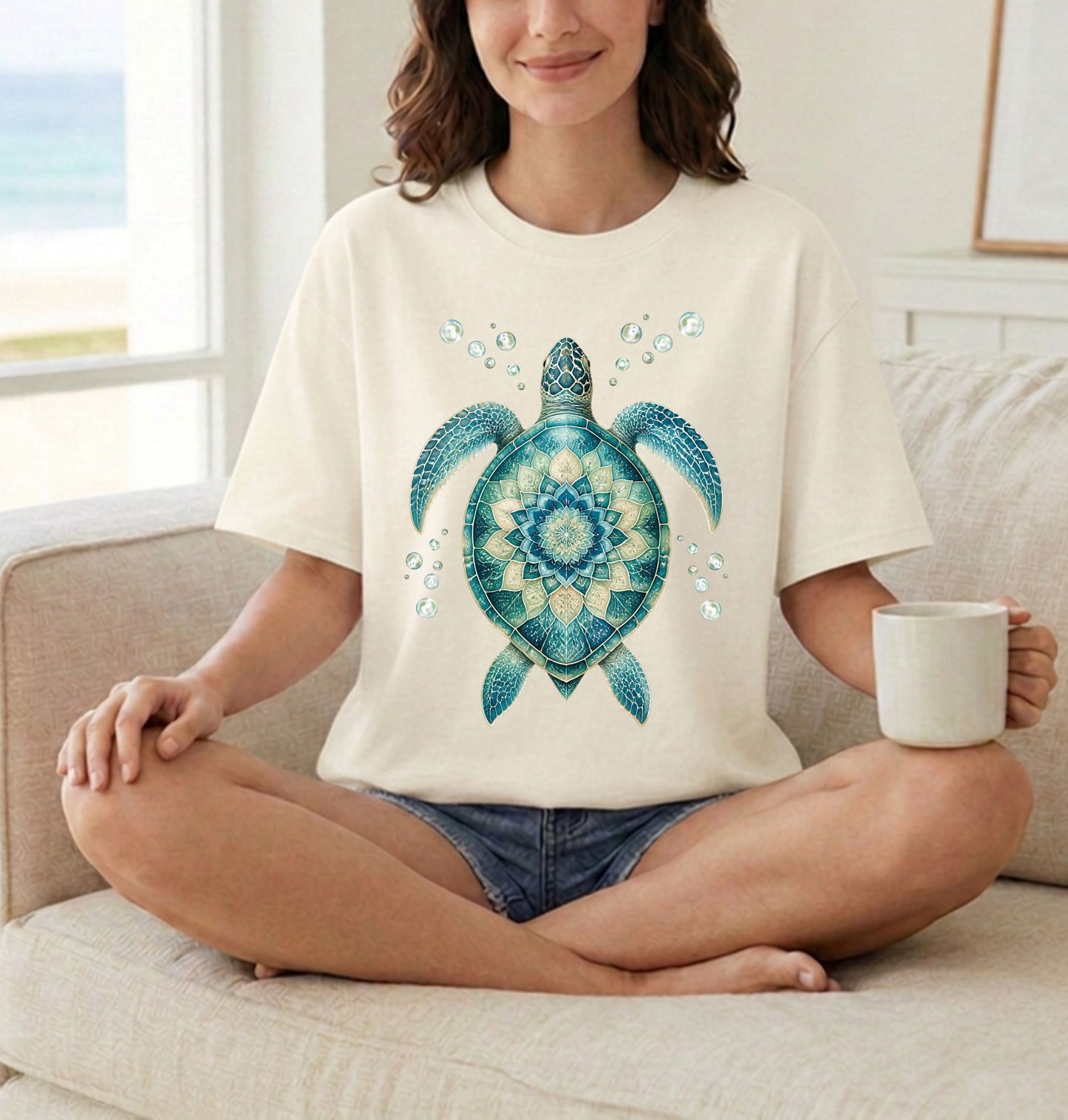 Watercolor Sea Turtle T-Shirt | Coastal Beach Tee