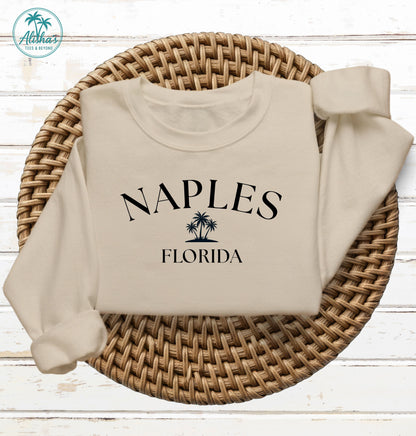 Naples Florida Sweatshirt | Coastal Palm Tree Crewneck