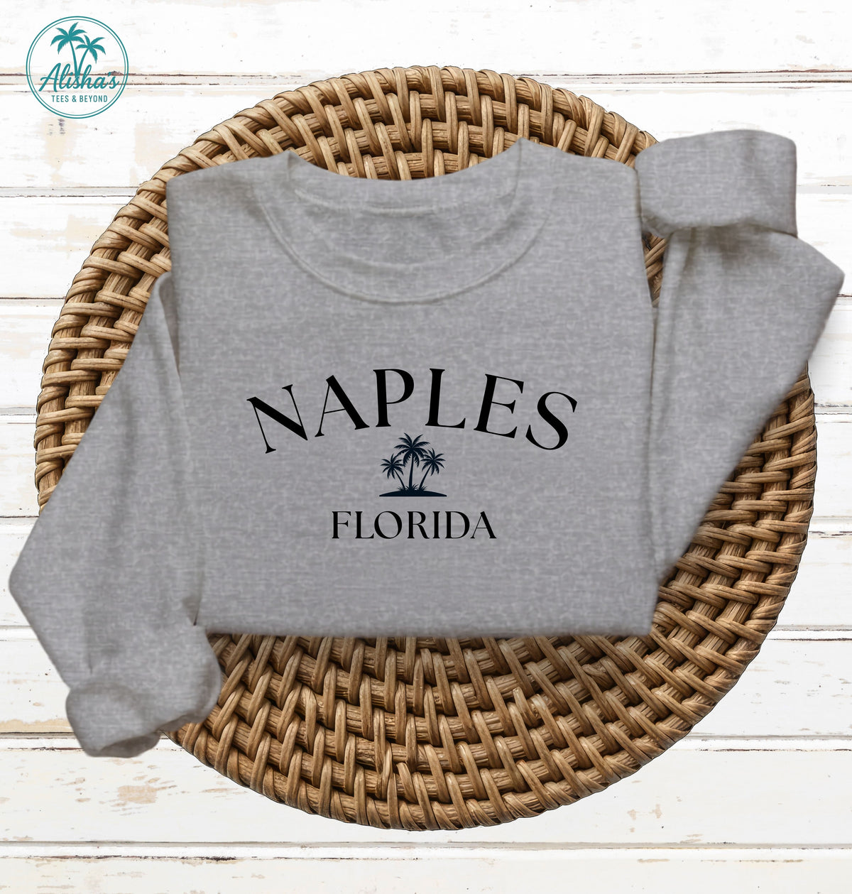 Naples Florida Sweatshirt | Coastal Palm Tree Crewneck