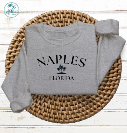 Naples Florida Sweatshirt | Coastal Palm Tree Crewneck