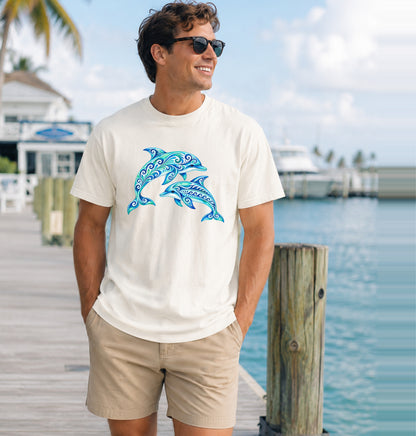 Watercolor Dolphin Coastal Graphic T-Shirt