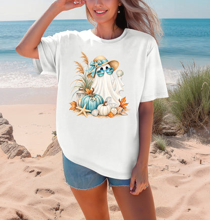 Coastal Ghost Halloween Graphic T-Shirt