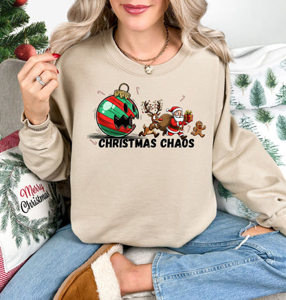 Christmas Chaos Crewneck Sweatshirt | Funny Holiday Sweatshirt