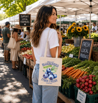 Farm Fresh Blueberries Canvas Tote Bag