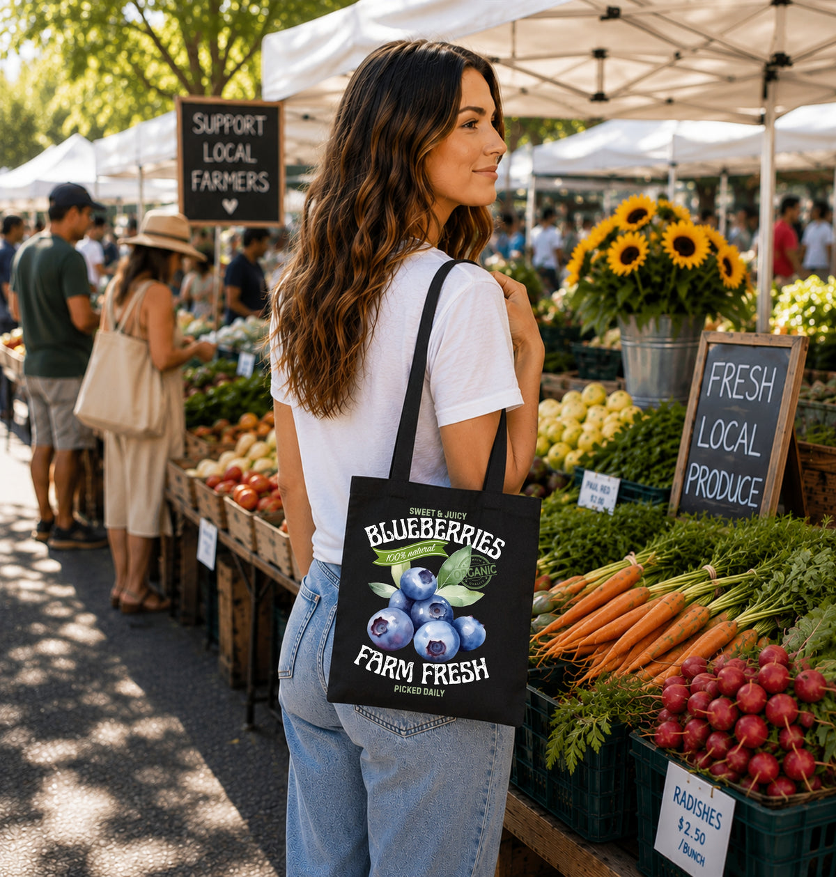 Farm Fresh Blueberries Canvas Tote Bag